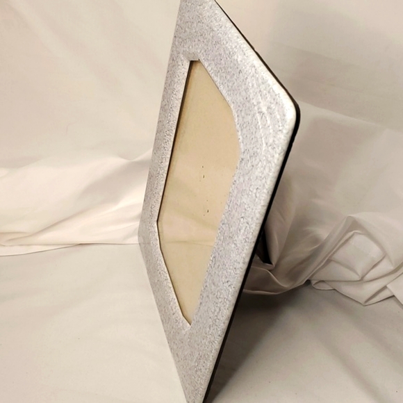 Vintage Picture Frame Rare 80s Look Gray Black Marble Tone Glass Photo Frame - Picture 2 of 7
